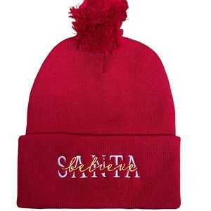 Santa Beanie One Size Fits All Unisex Embroidered Winter Stacking Cap